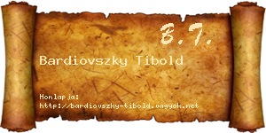 Bardiovszky Tibold névjegykártya